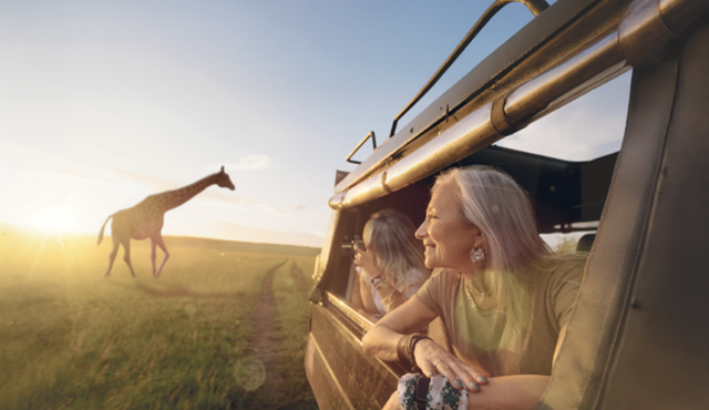 Woman on safari excursion